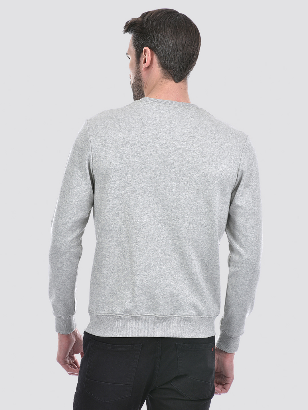 Numero Uno Men Solid Grey Round Neck Sweatshirt